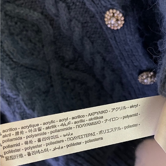 Zara CableKnit Blogger Favorite Cardigan Sweater Oversized Statement Preppy Fall - Picture 4 of 11